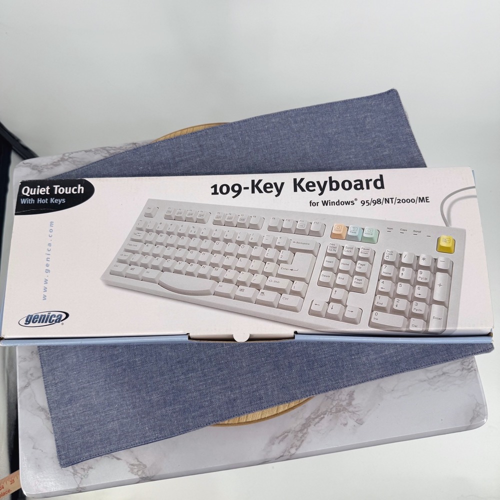 Genica Keyboard Vintage 109-Key Quiet Touch Hot Keys Windows 95/ 98/ NT 2000 ME - Picture 1 of 6
